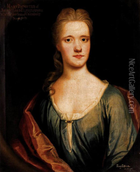 Portrait Of Mary, Daughter Of John, 8th Lord Elphinstone Oil Painting - Benjamin Ferrers