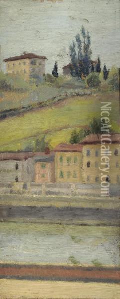 Impressione Sull'arno Oil Painting - Eugenio Cecconi