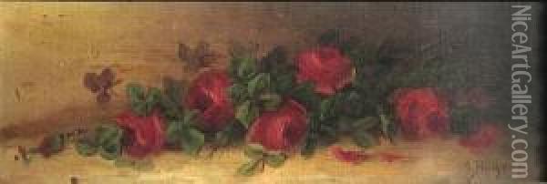 A Study Of Roses Oil Painting - Ida Maria Podchernikoff