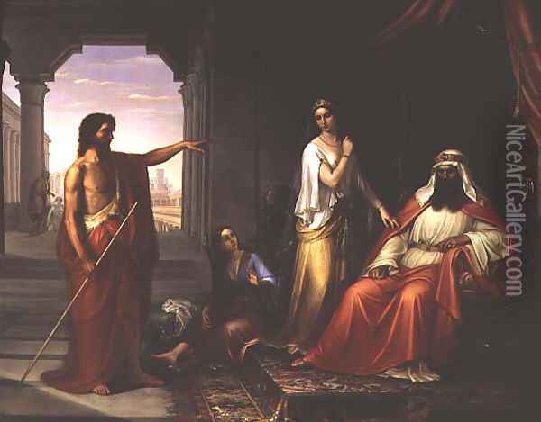 St. John the Baptist rebuking Herod Oil Painting - Giovanni Fattori