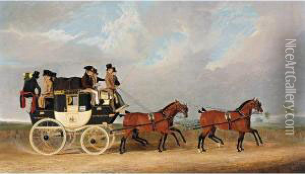 The Southampton And London Royal Mail Coach Oil Painting - Benjamin Herring, Jnr.