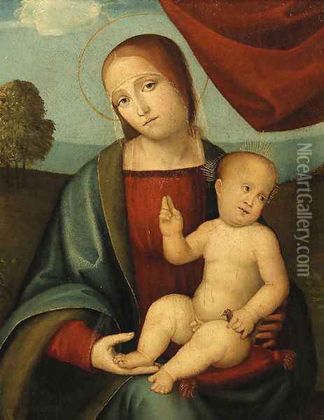 The Madonna and Child Oil Painting - Pietro Vannucci Perugino
