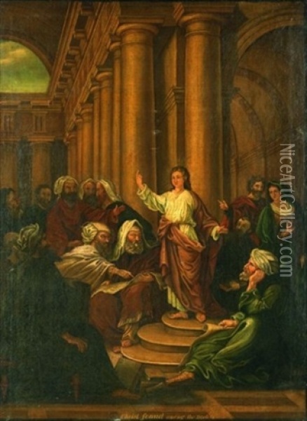 Christ Found Among The Doctors Oil Painting - Erastus Salisbury Field