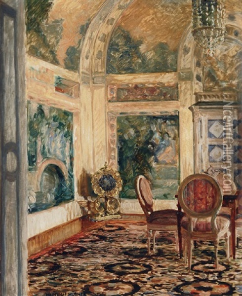 Palace Interior Oil Painting - Heinrich (Ed. Julius H.) Huebner