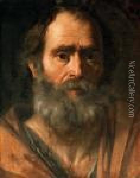 Portrait Of A Bearded Man As An Apostle (saint Peter?) Oil Painting - Pier Francesco Mola