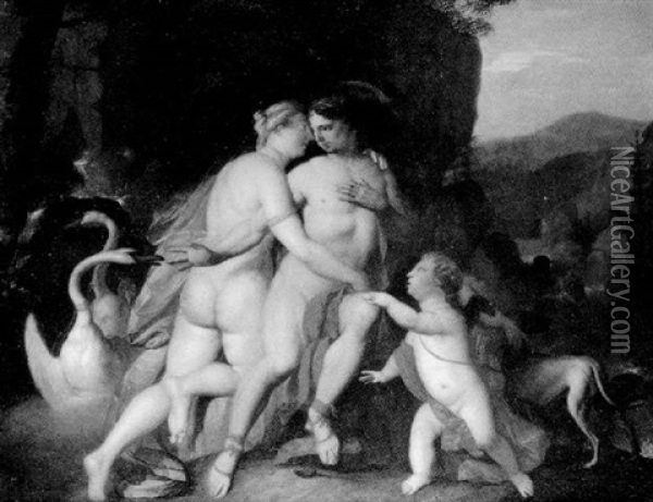 Venus And Adonis In A Landscape Oil Painting - Joseph Heintz the Elder