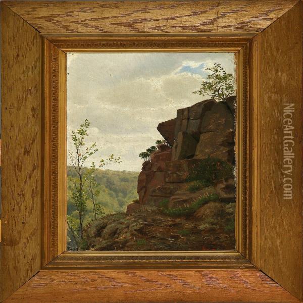 View From A Cliff Overthe Woods Oil Painting - Vilhelm Pacht