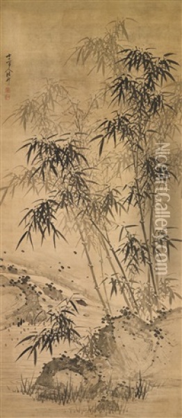 Ink Bamboo Oil Painting -  Zhu Sheng
