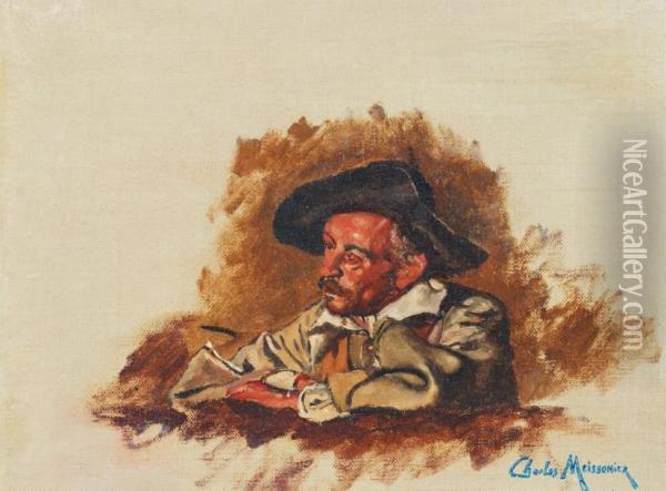Portrait D'homme Oil Painting - Jean-Charles Meissonier