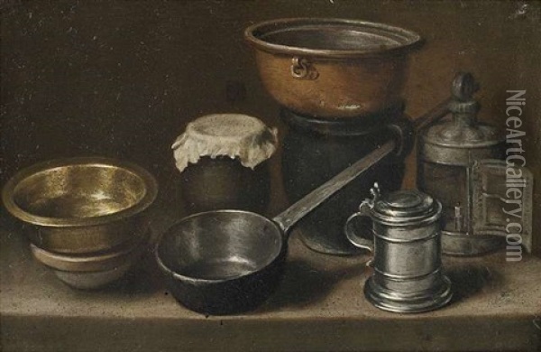 Zwei Stilleben Mit Kuchenutensilien (pair) Oil Painting - Martin Dichtl