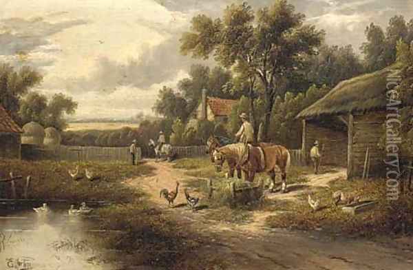 Farm near Loughton, Essex Oil Painting - Etty Horton