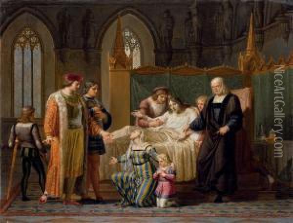 L'incontro Di Carlo Viii E Gian Galeazzo Sforza A Pavia Nel1494 Oil Painting - Pelagio Palagi