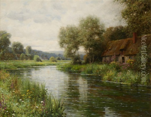 A View Of Risle Valley, Normandy Oil Painting - Louis Aston Knight