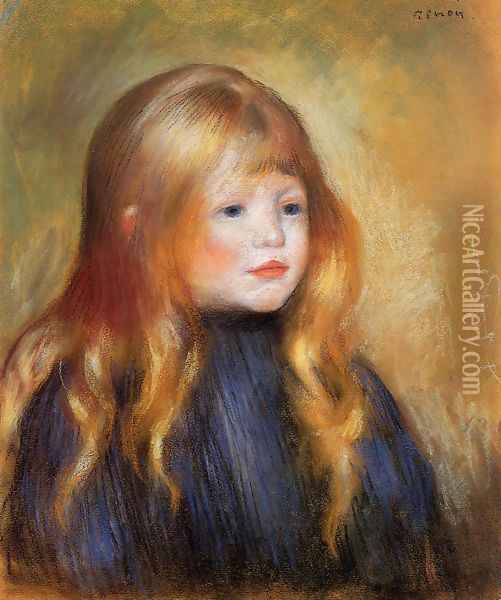 Head Of A Child Aka Edmond Renoir Oil Painting - Pierre Auguste Renoir