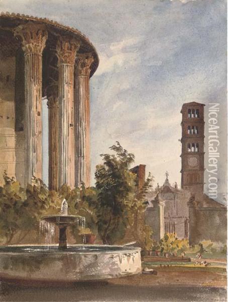 The Gardens Of The Palazzo Cenci-bolognetti Oil Painting - Harriet Cheney