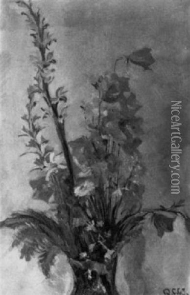 Blumenstraub Mit Glockenblumen Oil Painting - Richard Carl Wagner