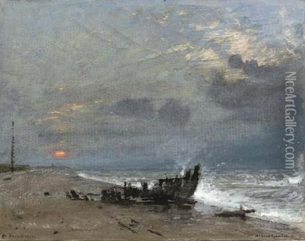 A Desolate Shore Oil Painting - Albert Goodwin