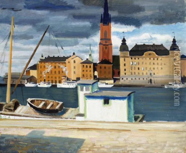 Riddarholmen Oil Painting - Ewald Albin Filip Dahlskog