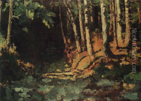 Waldpartie Bei Morzg Oil Painting - Anton Faistauer