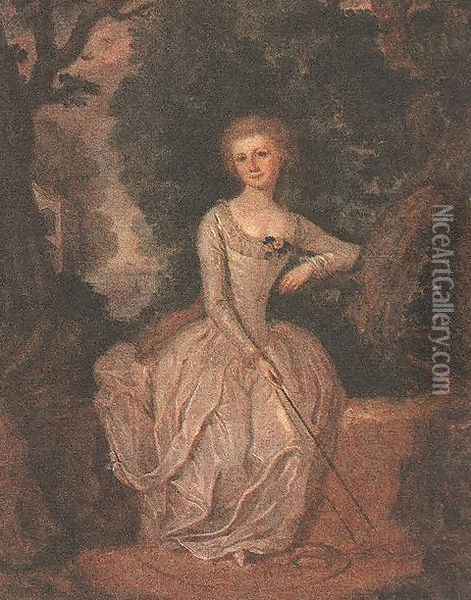 Portrait of a Woman 1793 Oil Painting - Janos Marton Stock