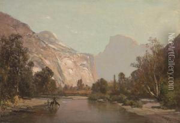 Royal Arches And Domes Of Yosemite Oil Painting - Thomas Hill