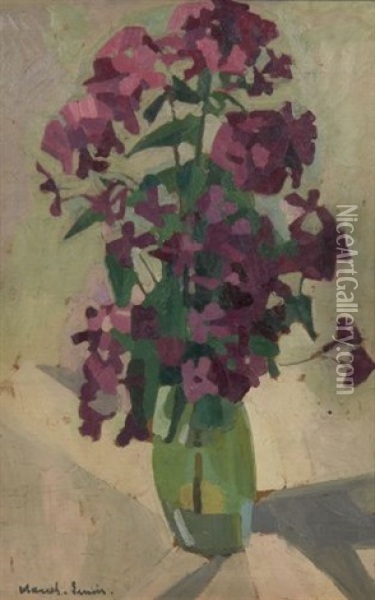 Vase De Fleurs Oil Painting -  Marcel-Lenoir (Jules Oury)