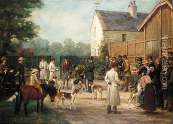 The Puppy Show Oil Painting - Geoffrey Douglas Giles