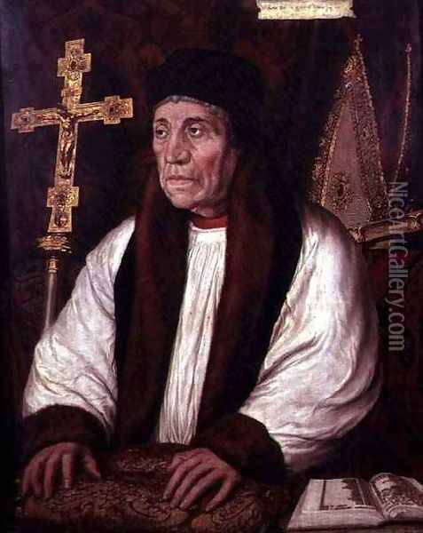 William Warham c 1450-1532 Archbishop of Canterbury Oil Painting - Hans Holbein the Younger