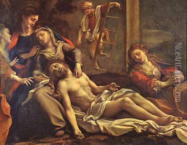 Deposition From The Cross 1525 Oil Painting - Antonio Allegri da Correggio