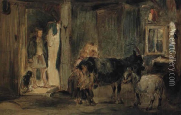 Goatherd's Cottage Oil Painting - William Simson