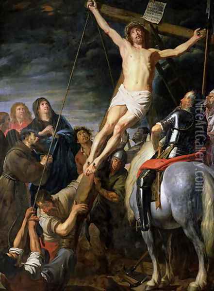 Raising the Cross, 1631-37 Oil Painting - Gaspard de Crayer