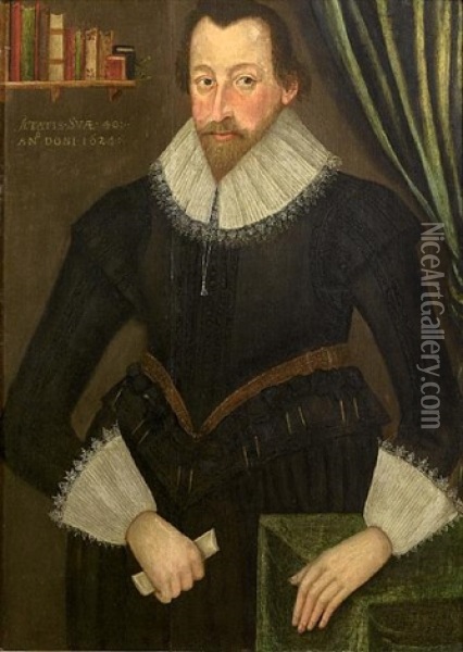 Portrait Of A Bearded Gentleman Oil Painting - Robert Peake the Elder