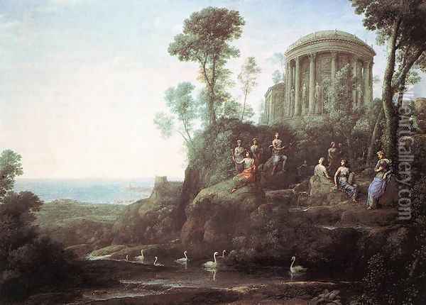 Apollo and the Muses on Mount Helion (Parnassus) 1680 Oil Painting - Claude Lorrain (Gellee)
