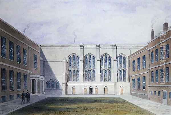 The Inner Court of Merchant Taylors Hall, 1853 Oil Painting - Thomas Hosmer Shepherd