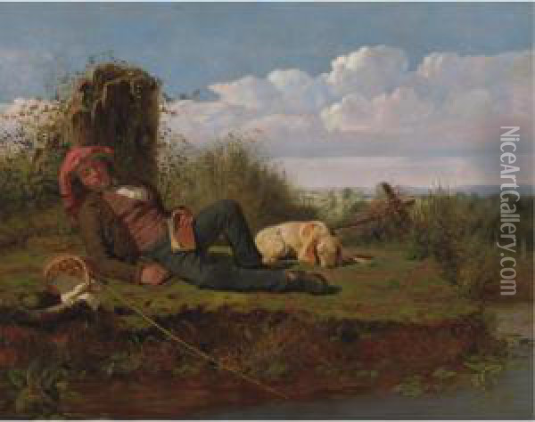 The Lazy Fisherman Oil Painting - William Tylee Ranney