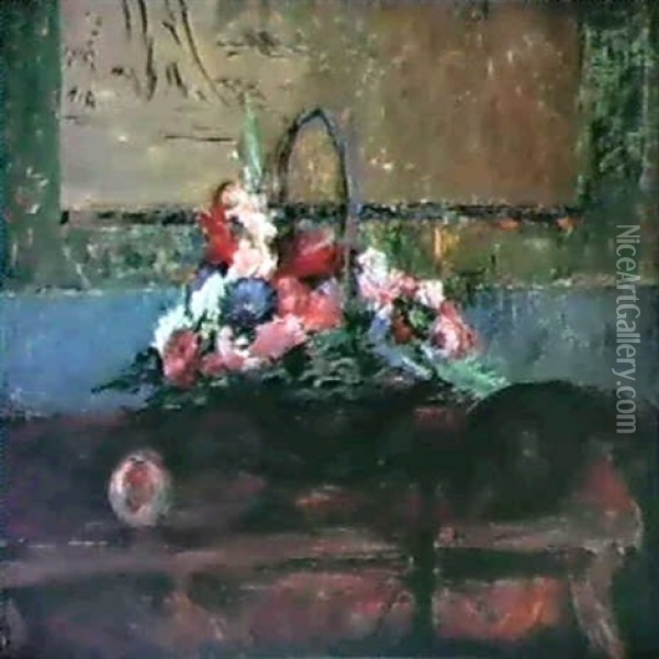Panier Fleuri Oil Painting - Edouard Manet