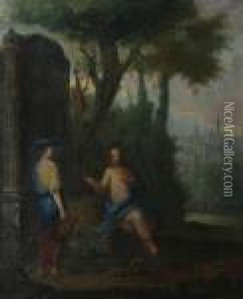 Christus Met De Samaritaanse Vrouw Oil Painting - Petrus Johannes Van Reyschoot