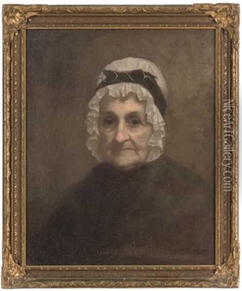 Portrait Of Judith Farnum Chandler, The Artist's Grandmother Oil Painting - Eastman Johnson
