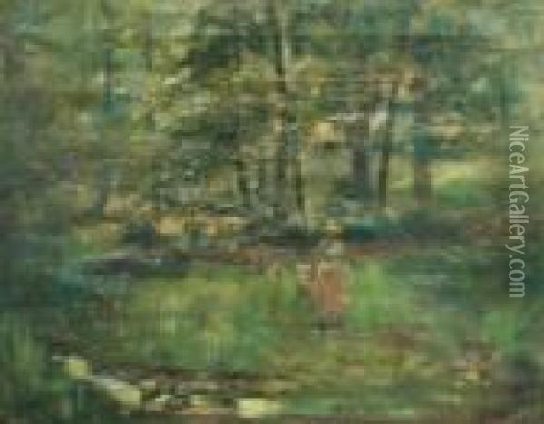 In The Woods Oil Painting - Arthur Bowen Davies