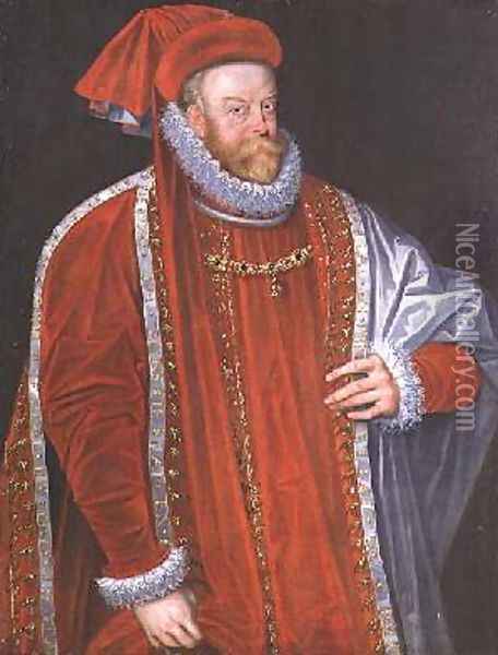Portrait of Vratislav of Pernstein 1530-82 Oil Painting - Anthonis Mor Van Dashorst