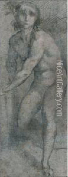 Recto: Figure D'homme Nu Debout
 Verso: Etude Partielle De Putto Oil Painting - Enea Salmeggia Talpino
