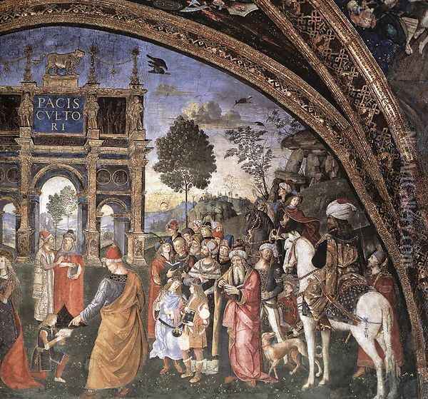 St Catherine's Disputation (detail-2) 1492-94 Oil Painting - Bernardino di Betto (Pinturicchio)