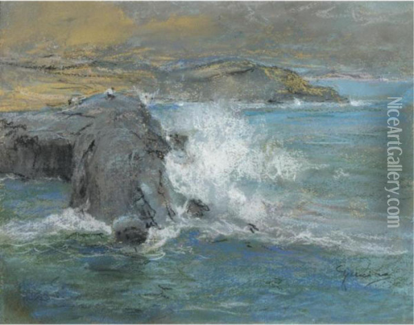 Mare In Burrasca Oil Painting - Giuseppe Casciaro
