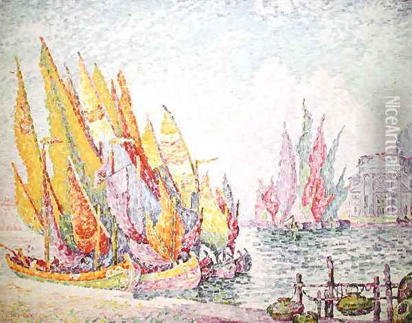 Venice, Sailing Boats, 1908 Oil Painting - Paul Signac