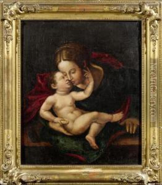 Virgin With Child Oil Painting - Jan Sanders Van Hemessen