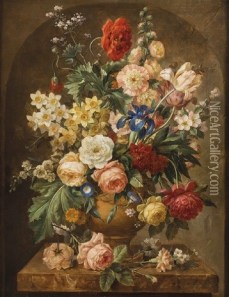 Blumenstuck Oil Painting - Johann Baptist Drechsler