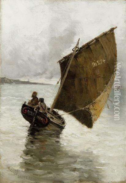 Dieppe, Voilier En Mer Oil Painting - Frank Myers Boggs