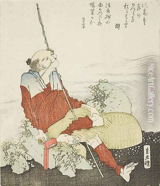 Self-Portrait as a Fisherman Oil Painting - Katsushika Hokusai