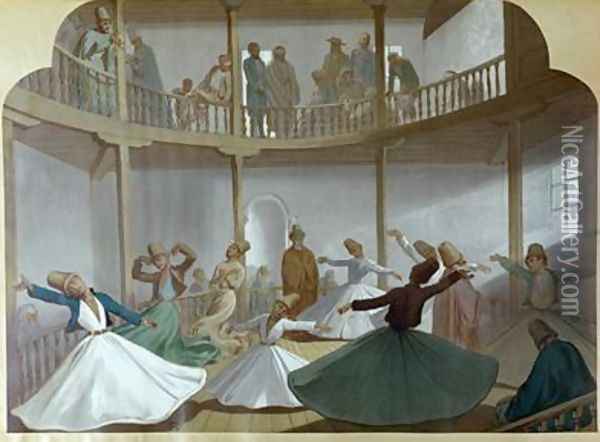 Dance of the Whirling Dervishes Oil Painting - Henri de Montaut