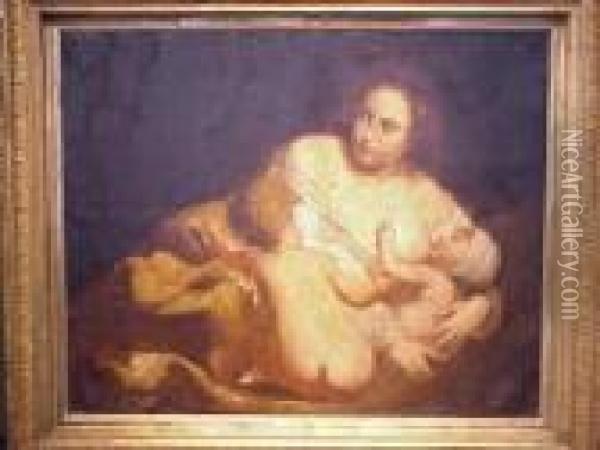 Mother And Children Oil Painting - Rembrandt Van Rijn
